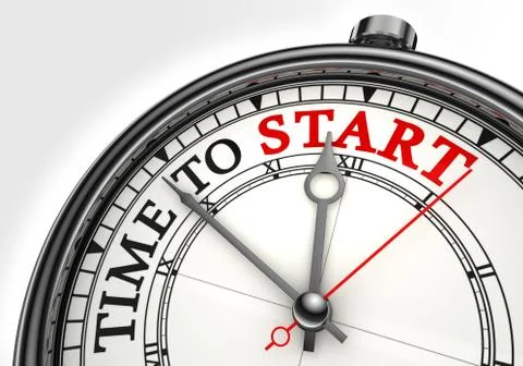 Time to start concept clock Stock Illustration
