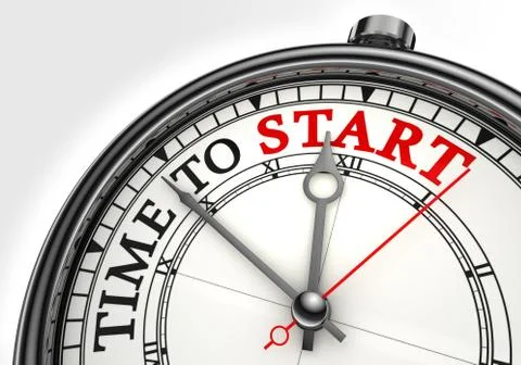 Time to start concept clock Stock Illustration