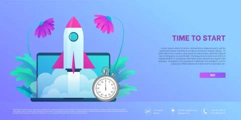Time to start landing page イラスト素材