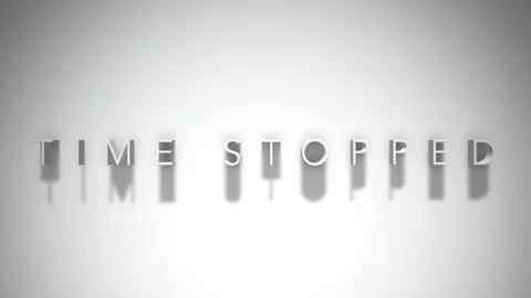 Time stopped 3D title animation with shadows on a white background Video stock 298002730