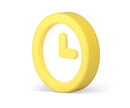 Time stopwatch chronometer yellow deadline checking alarm clock badge 3d ic.. Illustrazione stock