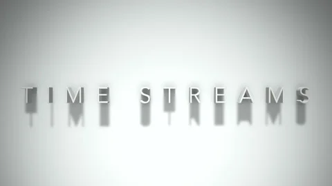Time streams 3D title animation white text on a white background Video stock 299422689