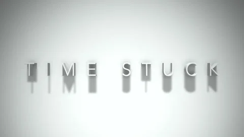 Time stuck 3D title animation with shadows on a white background Video stock 297387985