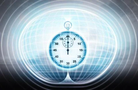 Time stuck in energy capsule as science project illustration Stock-Illustration
