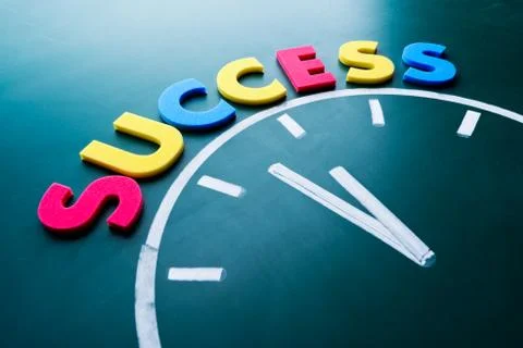 Time to success concept Stockfoto's