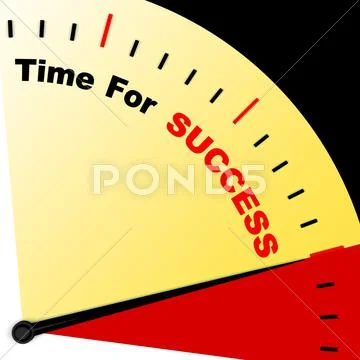 Time for success message representing victory and winning Stock Illustration