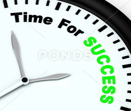 Time for success message showing victory and winning Stock Illustration
