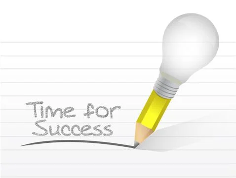 Time for success written on a notepad paper Ilustración de archivo