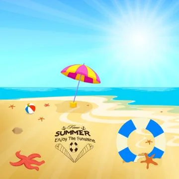 Time summer enjoy the sunshine Stock Illustration