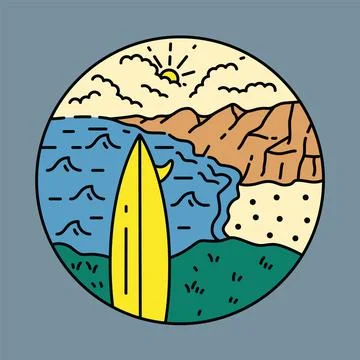 Time to surfing graphic illustration vector art t-shirt design Stock-Illustration