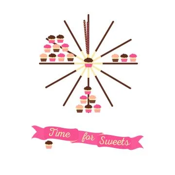 Time for sweets concept Illustrazione stock