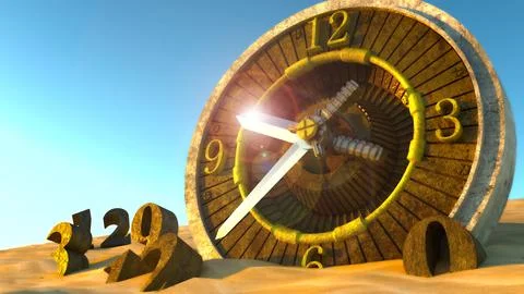 Time like a sword Stock Illustration