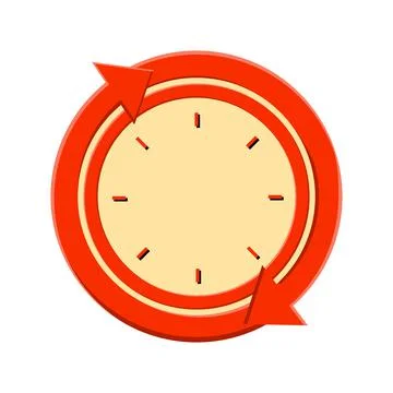 Time symbol. Vector abstract clock icon. Concept of deadline countdown. Vecto Illustrazione stock