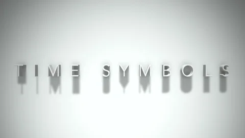 Time symbols 3D title animation white text on a white background Video stock 299747224