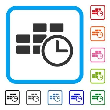 Time Table Framed Icon Stock Illustration