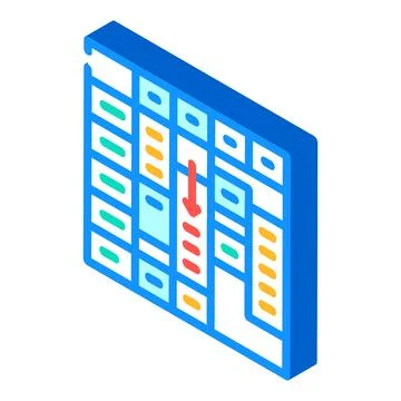 Time table for planning isometric icon vector illustration Illustrazione stock