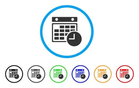 Time Table Rounded Icon Stock Illustration