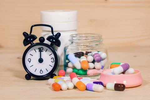 Time to take medication Stock Photos