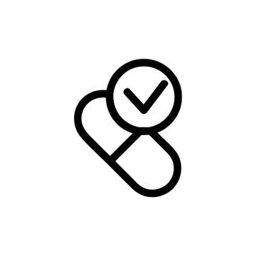 Time to take the medicine icon vector. Isolated contour symbol illustration Stock Illustration
