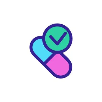 Time to take the medicine icon vector. Isolated contour symbol illustration Stock Illustration