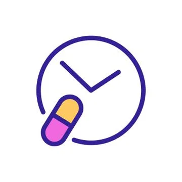 Time taking medication icon vector. Isolated contour symbol illustration Stock Illustration