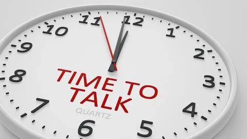 Time to talk modern bright clock style 3d illustration Stock Illustration