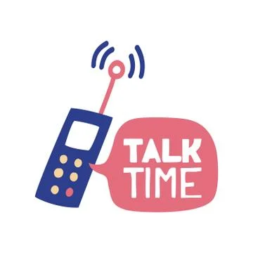 Time to talk vector illustration with phone and cloud for chat, which is made Stock Illustration