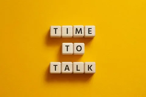 Time to talk - word concept on building blocks, text Stock Photos