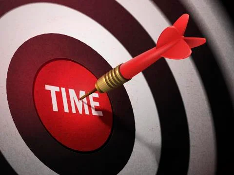 TIME target hitting by dart arrow Stock-Illustration