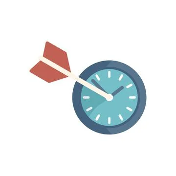 Time target icon flat vector. Work control Stock Illustration