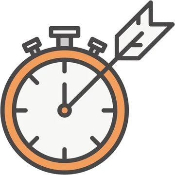 Time target icon vector business line clock Stock Illustration