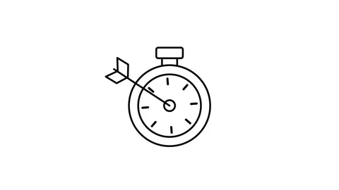 Time Target Stopwatch Icon Stock Footage 343508938