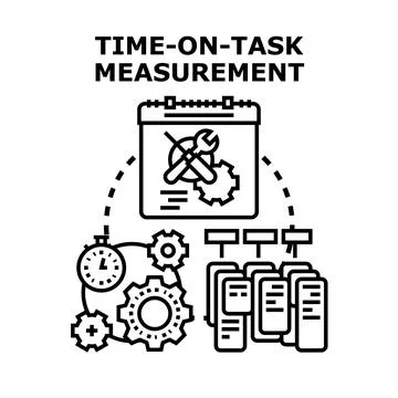 Time on task measurement concept vector illustration Stock Illustration