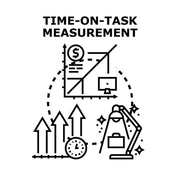 Time on task measurement management performance concept Stock Illustration