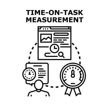 Time on task measurement process concept engaging with digital tracking Stock Illustration