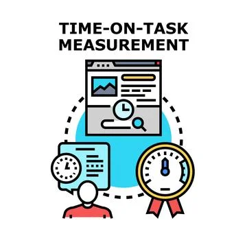 Time on task measurement process concept engaging with digital tracking Stock Illustration