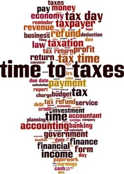 Time to taxes word cloud Stock Illustration