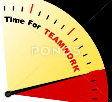 Time for teamwork message represents combined effort and cooperation Stock Illustration