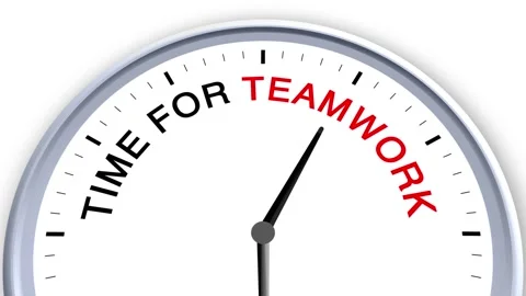 Time for Teamwork Word or Text on Clock Moving Fast for Time Concept 動画素材 284248642