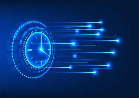 Time technology with technology circle with beam forward The concept of rap.. 스톡 일러스트