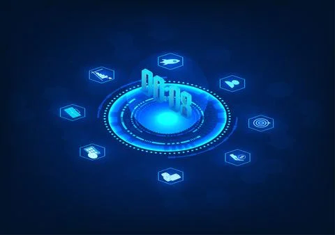 Time technology with technology circle with icons It conveys the time of sm.. 스톡 일러스트