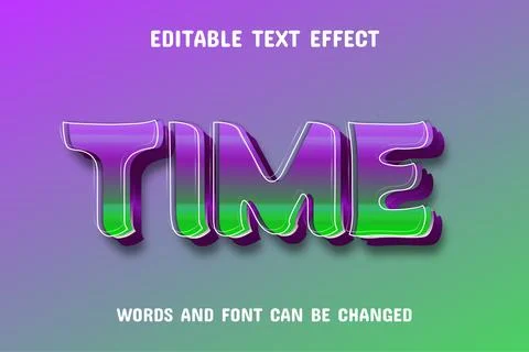 Time text - editable gradient text effect Stock Illustration