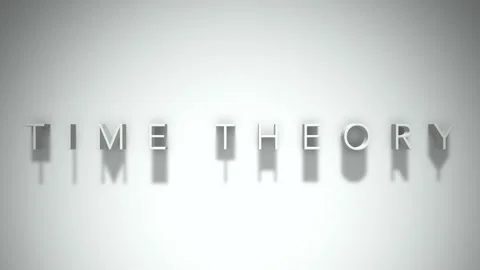 Time theory 3D title animation with shadows on a white background Video stock 297384014