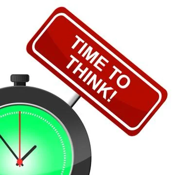 Time to think indicating contemplation considering and reflection Stock Illustration