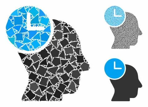Time thinking Composition Icon of Unequal Items Stock Illustration