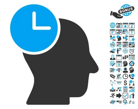 Time Thinking Flat Vector Icon With Bonus イラスト素材