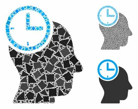 Time thinking head Composition Icon of Trembly Elements Stock Illustration