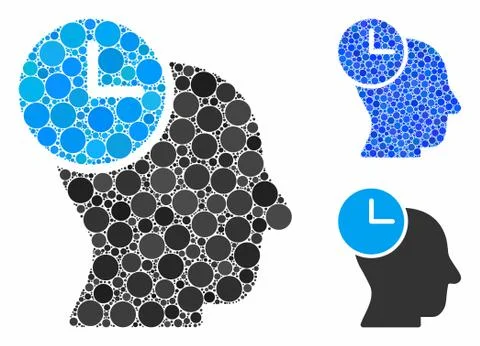 Time thinking Mosaic Icon of Circle Dots イラスト素材