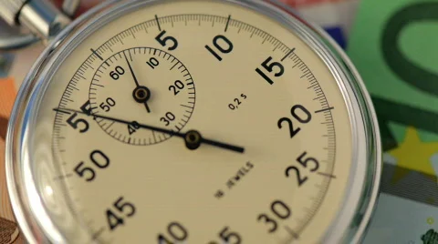 Time ticking on stopwatch Stock Footage 731629