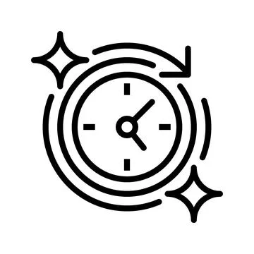 Time Tracker Line Icon, Outline Symbol for Task Monitoring, Work Logging, P.. Stock Illustration